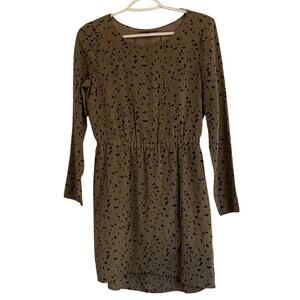 Broadway & Broome Sz 0 Grey Print Long Sleeve Dress Knee Length Casual Work